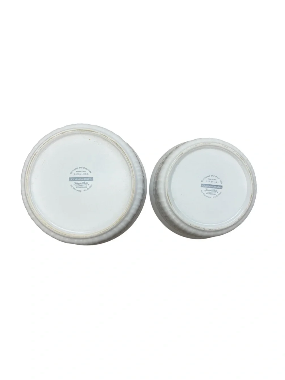 Vintage CorningWare French White Round Ramekins / Casseroles – Set of 2